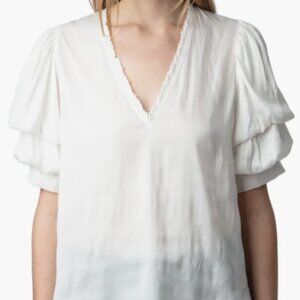 NWT ZADIG & VOLTAIRE TASTE SATIN BLOUSE | LARGE